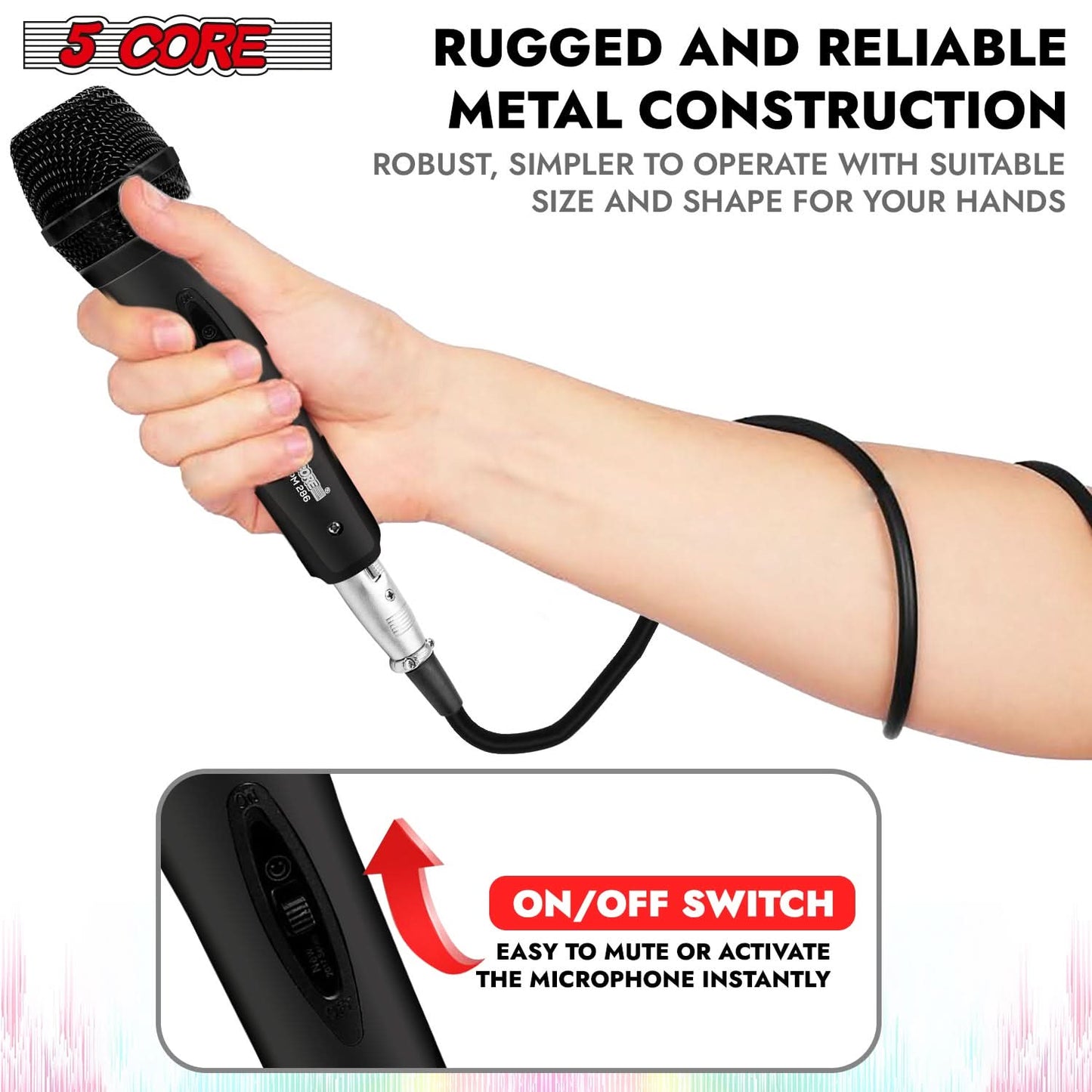 5Core XLR Microphone Dynamic Mic Karaoke Singing Studio Mics Handheld Microfono-1