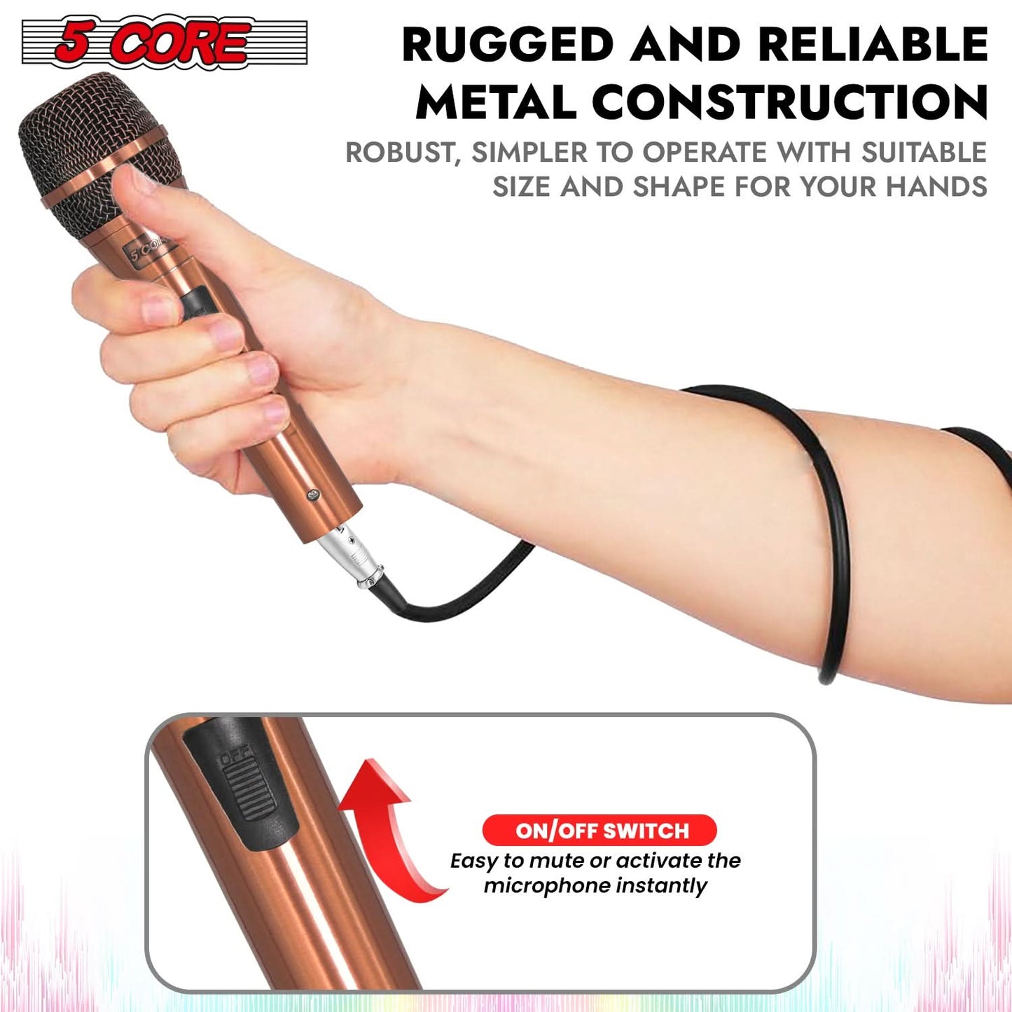 5Core XLR Microphone Dynamic Mic Karaoke Singing Studio Microfono Handheld Mics-4
