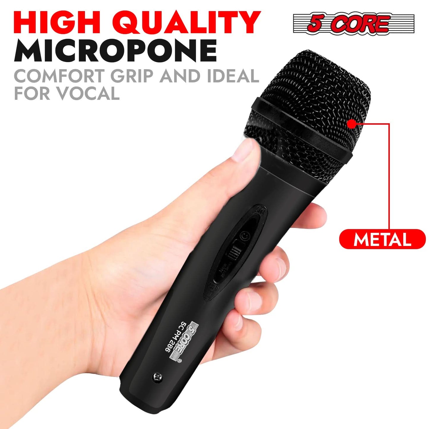 5Core XLR Microphone Dynamic Mic Karaoke Singing Studio Mics Handheld Microfono-4