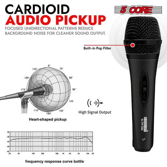 5Core XLR Microphone Dynamic Mic Karaoke Singing Studio Mics Handheld Microfono-0