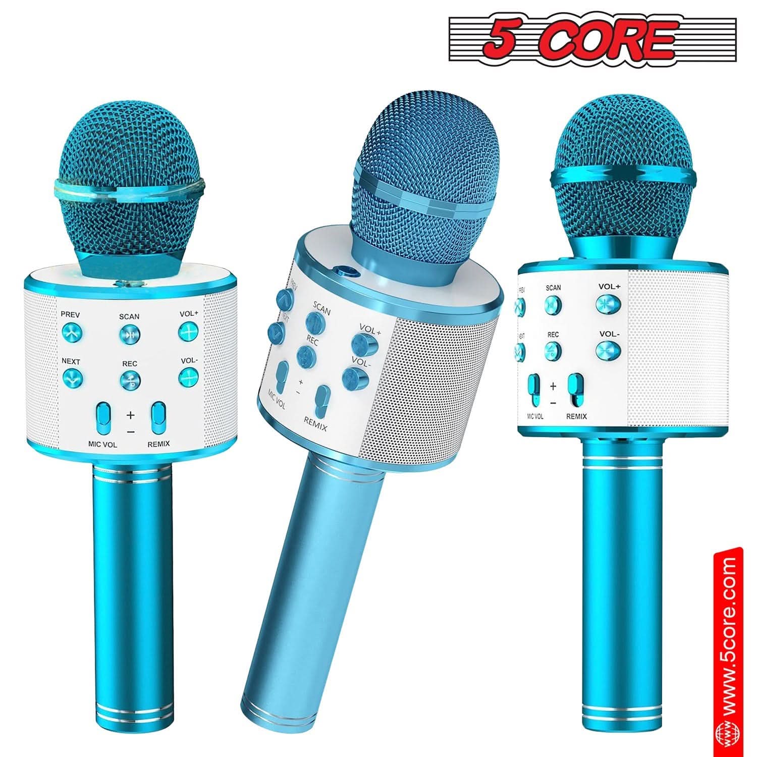 5Core Wireless Karaoke Microphone Bluetooth Mic Portable Handheld Microfonos Inalambricos BLUE-1